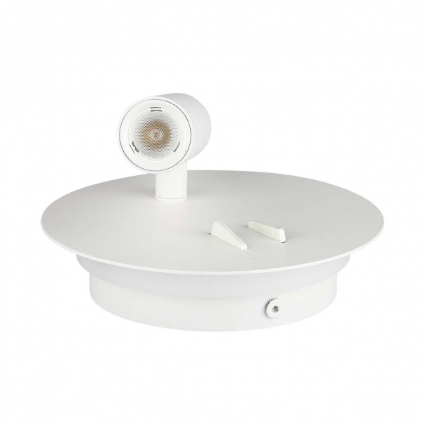 LED 3W+SMD 6W Hotelowa lampa ścienna LED / Barwa: 3000K / Kolor: Biały          - 211489 - V-TAC
