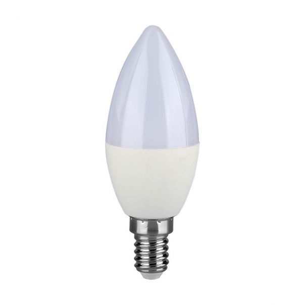 4.5W C37 Żarówka LED / Chip SAMSUNG / Barwa:3000K / Trzonek:E14 - 21171 - V-TAC