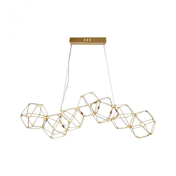 28W Dekoracyjna lampa wisząca LED ( L94.5*W32.5*H120CM) / Barwa: 3000K / Obudowa: Złota          - 15339 - V-TAC