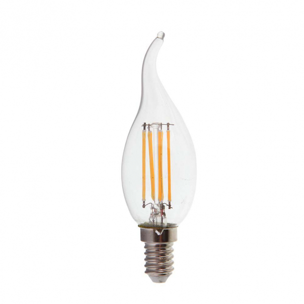 4W CF37 Żarówka LED Filament / Klosz Transparentny / Barwa:6500K / Trzonek:E14 - 214430 - V-TAC