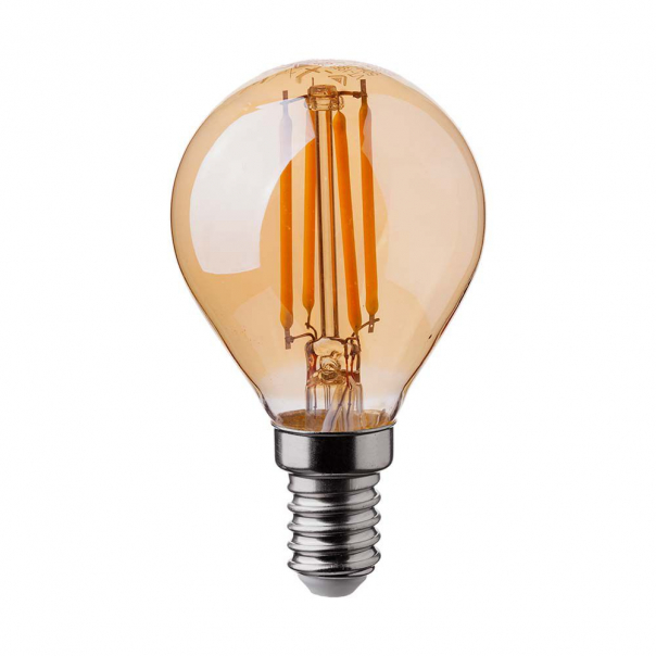 4W P45 Żarówka LED Filament / Klosz Bursztynowy / Barwa:2200K / Trzonek:E14 - 214499 - V-TAC