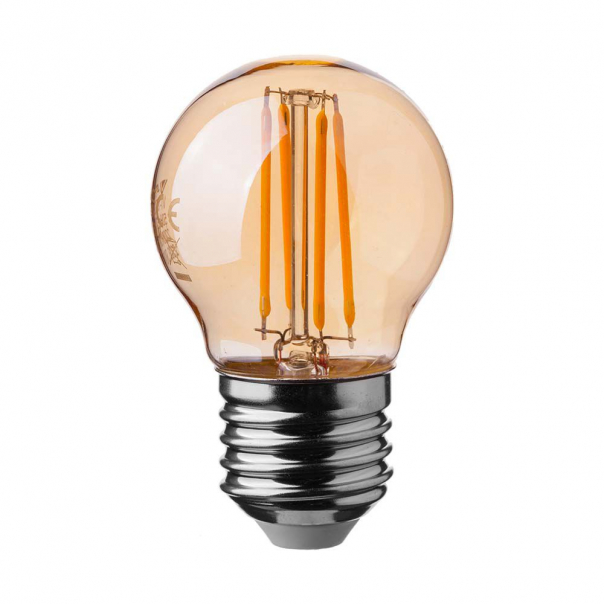 4W G45 Żarówka LED Filament / Klosz Bursztynowy / Barwa:2200K / Trzonek:E27 - 217100 - V-TAC