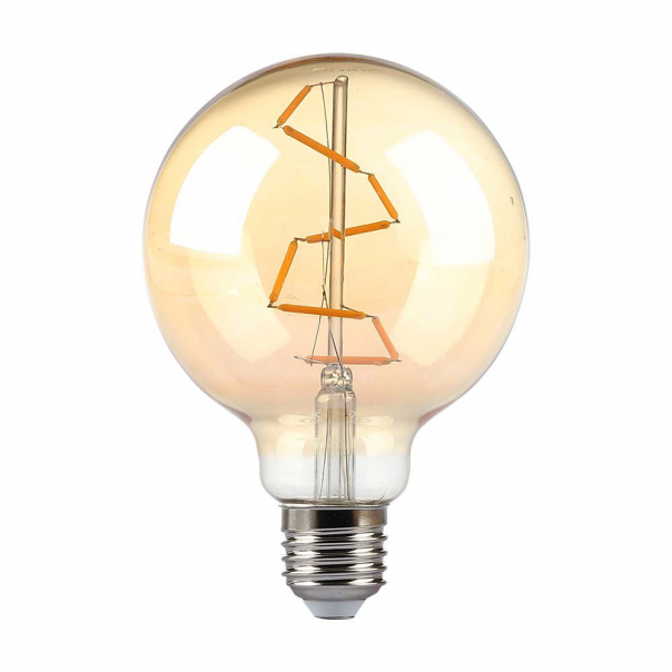 4W G95 Żarówka LED Filament / Klosz Bursztynowy / Barwa:2200K / Trzonek:E27 - 217146 - V-TAC