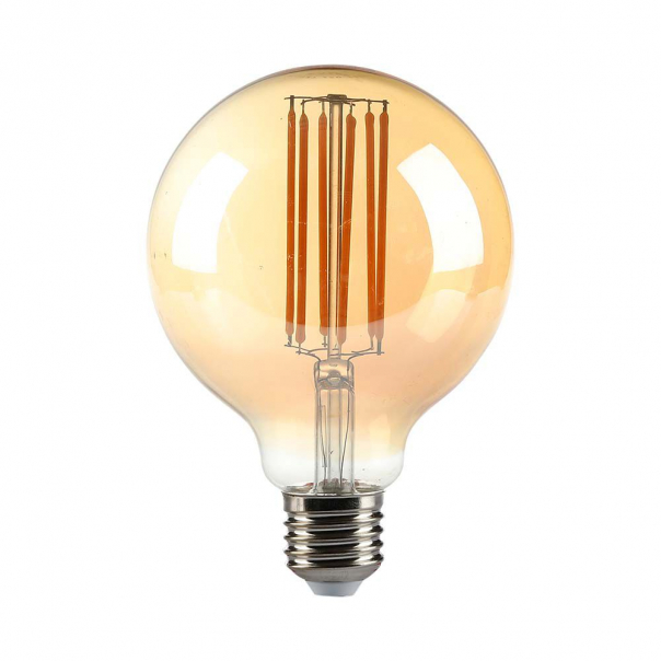 7W G95 Żarówka LED Filament / Klosz Bursztynowy / Barwa:2200K / Trzonek:E27 - 217147 - V-TAC