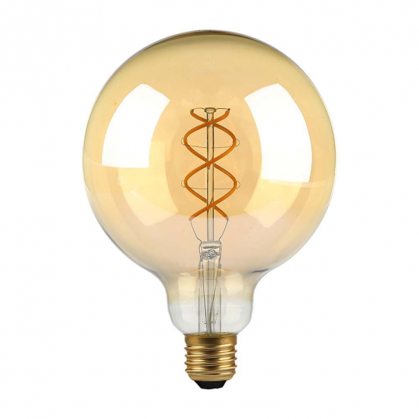 5W G125 Żarówka LED Filament Globe / Barwa:1800K / Klosz: Bursztynowy / Trzonek: E27 - 217216 - V-TAC
