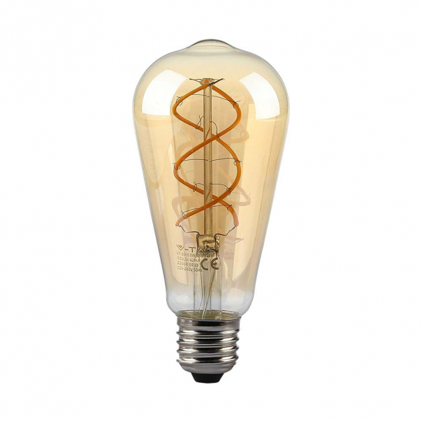 5W ST64 Żarówka LED Filament / Barwa:1800K  / Klosz: Bursztynowy / Trzonek: E27 - 217218 - V-TAC