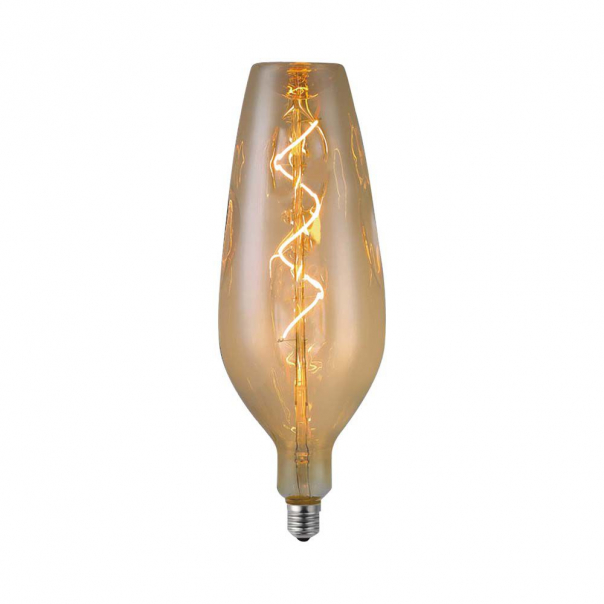 4W B125 Żarówka LED Filament spiralny / Barwa: 2700K / Szkło: Bursztynowe           - 23171 - V-TAC