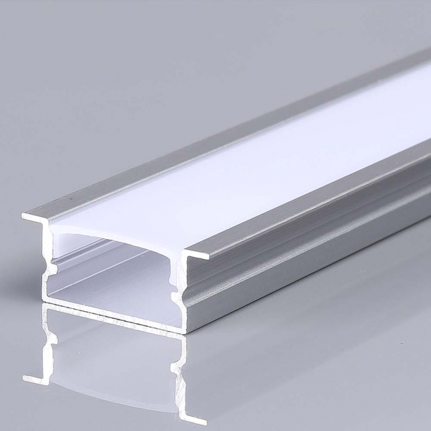 Profil Aluminiowy do paska LED wpuszczany / 2000x20x10mm /  Klosz: Mleczny / Kolor: Aluminium  - 23175 - V-TAC