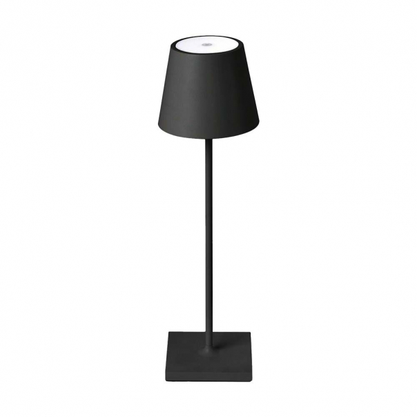3W Lampka nocna LED zasilana bateryjnie / Ściemnianie przez dotyk / Barwa: 3000K / Obudowa: Czarna - 2887 - V-TAC