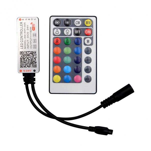 Sterownik Wifi do paska / 3w1+RGB / Ściemnianie / Sterowanie: Pilot Wifi - 2900 - V-TAC
