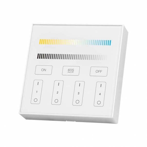 Naścienny sterownik WiFi do paska LED CCT / 4 strefowy / Obudowa: Biała - 2916 - V-TAC