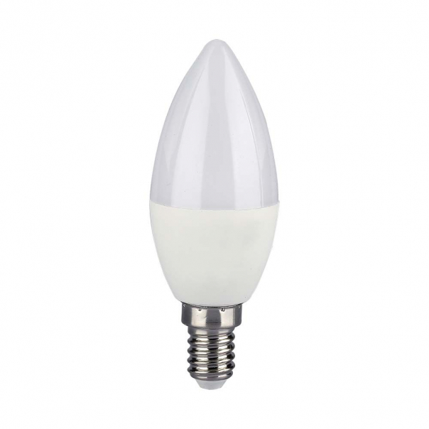 4.8W C35 Żarówka LED sterowana pilotem / Barwa:RGB+4000K / Ściemniana / Trzonek:E14 - 2929 - V-TAC