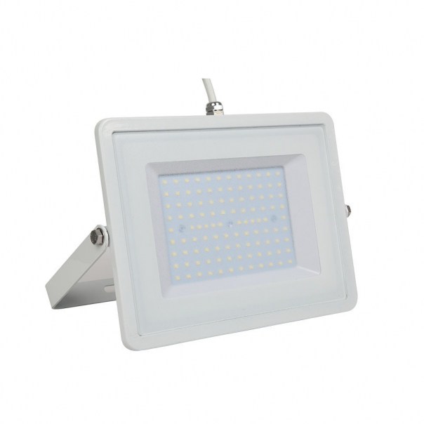 100W Naświetlacz LED SMD Slim / Barwa: 4000K / Obudowa: Biała            - 5971 - V-TAC
