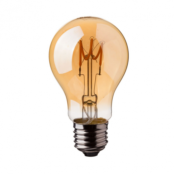 3W A60 Żarówka LED  Filament / Klosz Bursztynowy / Barwa:2200K / Trzonek:/ Trzonek: E27        - 7219 - V-TAC