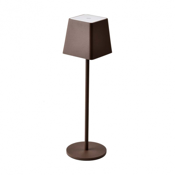 2W Lampka nocna LED zasilana bateryjnie / Ściemnianie przez dotyk / Barwa: 3000K / Obudowa: Brązowy - 7693 - V-TAC