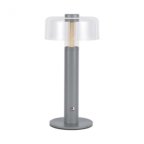 Lampka nocna LED zasilana bateryjnie / Wysokość:30cm / Bateria 1800mAh / Ściemnianie przez dotyk / Barwa:3000k / Obudowa: Szara - 7944 - V-TAC