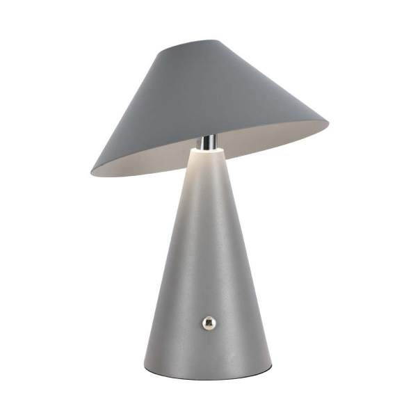 Lampka nocna LED zasilana bateryjnie / Wysokość:24cm / Bateria 1800mAh / Ściemnianie przez dotyk / Barwa:3w1 / Obudowa: Szara - 7949 - V-TAC