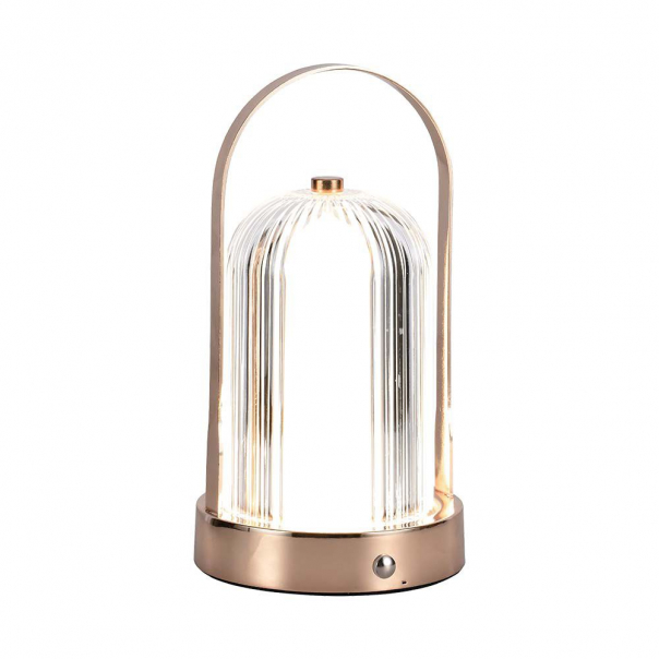 Lampka nocna LED zasilana bateryjnie / Wysokość:19cm / Bateria 1800mAh / Ściemnianie przez dotyk / Barwa:3w1 / Obudowa: Brązowa - 7991 - V-TAC