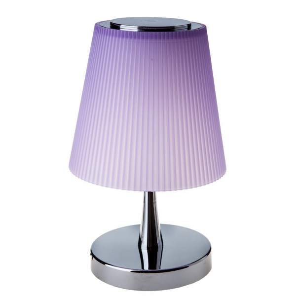 5W Lampa Biurkowa LED /  Barwa: 4000K / Obudowa: Chromowa + Fioletowy Klosz         - 8501 - V-TAC