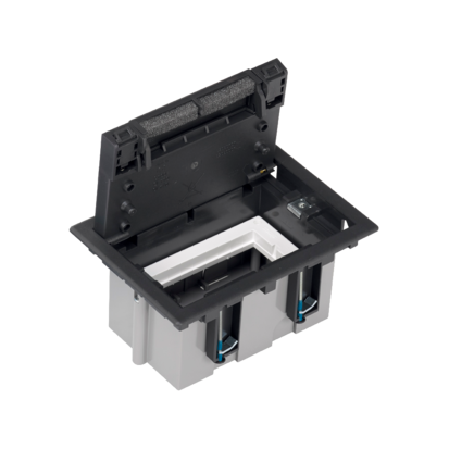 Puszka podłogowa 1-modułowa, 2x K45, gł. 93mm + SM102/9; szary grafit - SF110/14 - KONTAKT SIMON