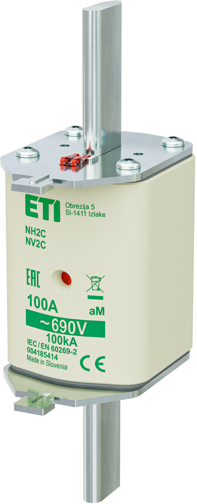 WKŁADKA TOPIKOWA NH - SILNIKOWA / KOMBI NH2C AM 100A/690V - 004185414 - ETI
