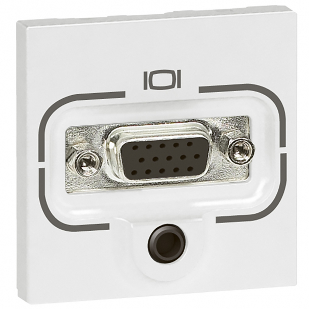 GNIAZDO HD15 ŻEŃSKIE + JACK 3,5 MM ZŁĄCZA ŚRUBOWE - 2 MODUŁY BIAŁE MOSAIC - 078774 - LEGRAND