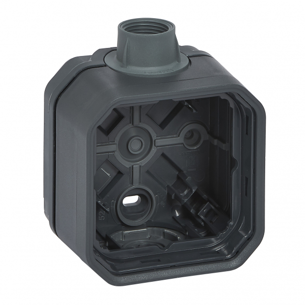 PUSZKA NATYNKOWA POJEDYNCZA Z PRZEPUSTEM KABLOWYM PG20 ANTRACYT PLEXO - 069628L - LEGRAND