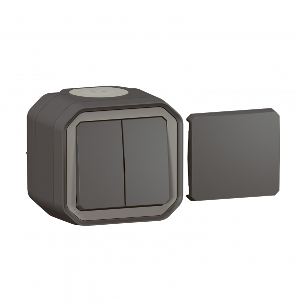 ŁĄCZNIK TYP TRANSFORMER KOMPLET NATYNKOWY 10 AX - 250 V~ ANTRACYT PLEXO - 069789L - LEGRAND