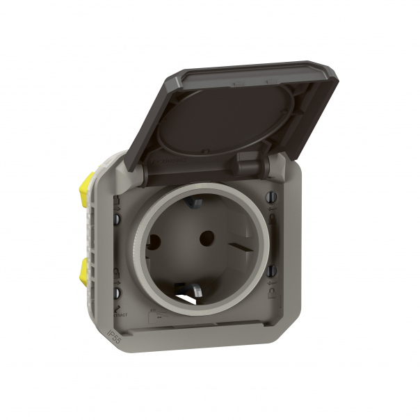 GNIAZDO SCHUKO 2P+Z ZACISKI AUTO MECHANIZM 16 A-250V~ ANTRACYT PLEXO - 069871L - LEGRAND