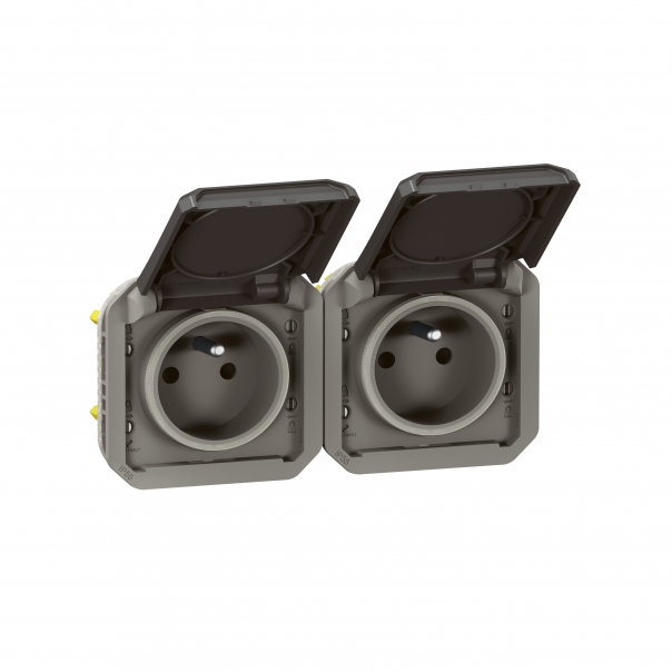 GNIAZDO 2X2P+Z POZIOME MECHANIZM 16 A - 250 V~ ANTRACYT PLEXO - 069842L - LEGRAND