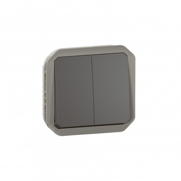 ŁĄCZNIK PODWÓJNY/PRZYCISK PODWÓJNY MECHANIZM 10AX - 250 V~ ANTRACYT PLEXO - 069805L - LEGRAND