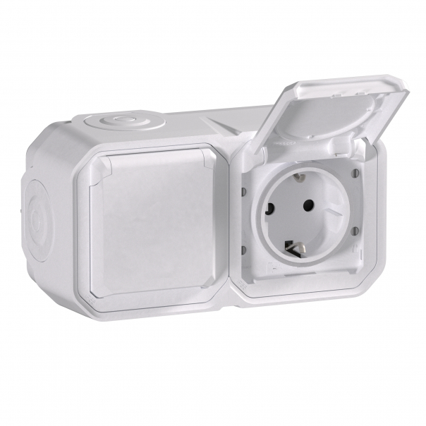 GNIAZDO SCHUKO 2X2P+Z POZIOME KOMPLET NATYNKOWY 16A-250V~ BIAŁE PLEXO - 069772L - LEGRAND