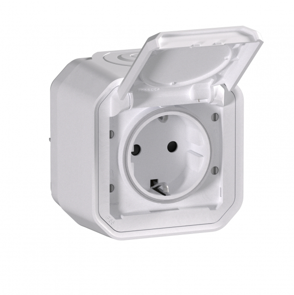 GNIAZDO SCHUKO 2P+Z ZACISKI ŚRUB KOMPLET NATYNKOWY 16A-250V~ BIAŁE PLEXO - 069771L - LEGRAND