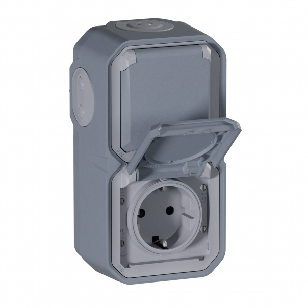 GNIAZDO SCHUKO 2X2P+Z PIONOWE KOMPLET NATYNKOWY 16A-250V~ SZARE PLEXO - 069744L - LEGRAND