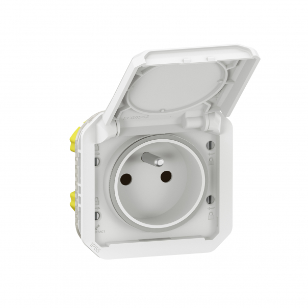 GNIAZDO 2P+Z ZACISKI AUTOMATYCZNE MECHANIZM 16 A - 250 V~ BIAŁE PLEXO - 069621L - LEGRAND