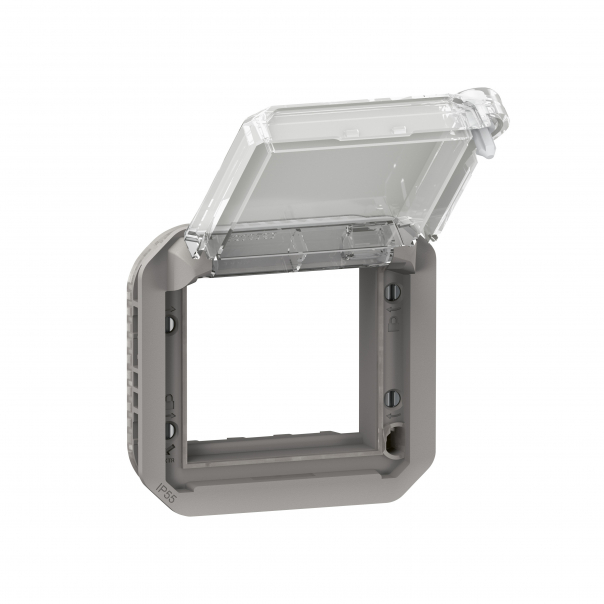ADAPTER ARTEOR/MOSAIC Z PRZEZRO. KLAPKĄ Z BLOKADĄ MECH. SZARY PLEXO - 069579L - LEGRAND