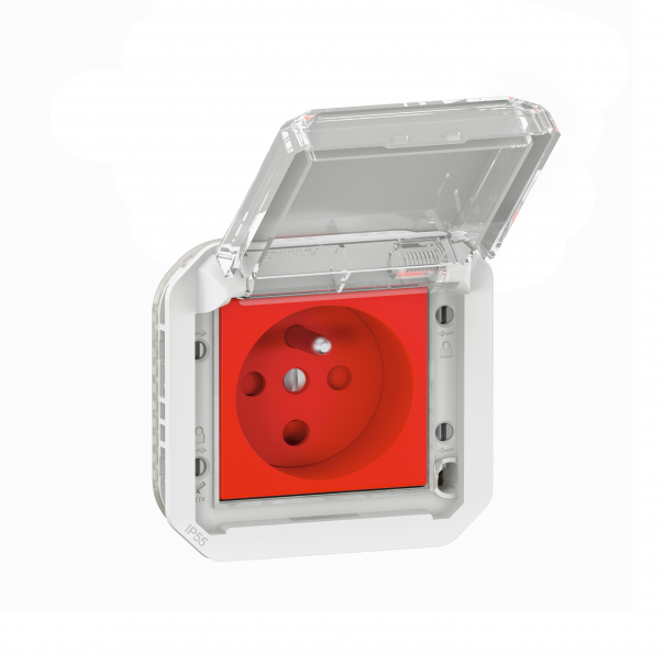 GNIAZDO 2P+Z Z BLOKADĄ ZACISKI ŚRUBOWE MECHANIZM 16 A-250 V~ SZARE PLEXO - 069553L - LEGRAND