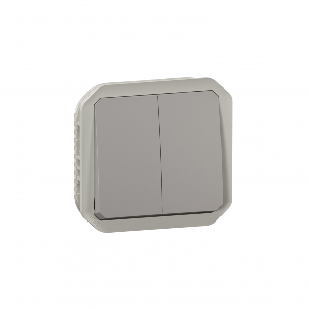 ŁĄCZNIK PODWÓJNY/PRZYCISK PODWÓJNY MECHANIZM 10AX - 250 V~ SZARY PLEXO - 069525L - LEGRAND