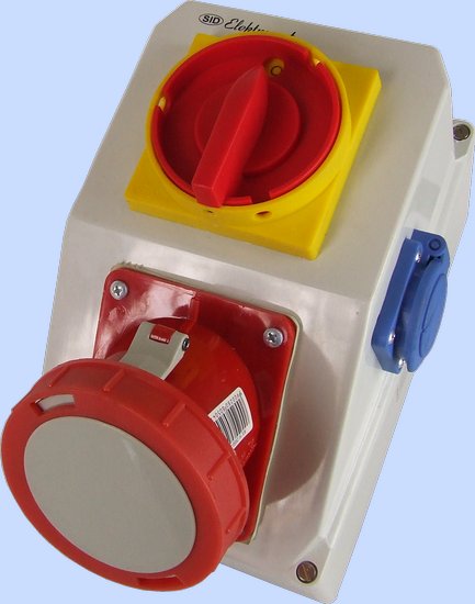 ZESTAW 63-18.1N WŁĄCZ-WYŁĄCZ 0-I GNIAZDO 3P+N+Z, 1 X 2P+Z IP-54. - 936372 - ELEKTROMET DZIERŻONIÓW