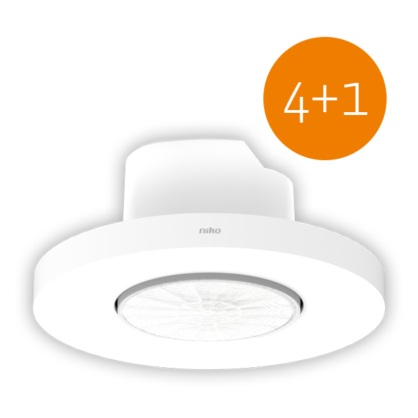 CZUJNIK RUCHU PIR DO MONTAŻU W PUSZCZE PODTYNKOWEJ 360° 2300W 12-13 m IP54 BIAŁY M42MR PAKIET 5sztuk - 353-600111-P1 - NIKO