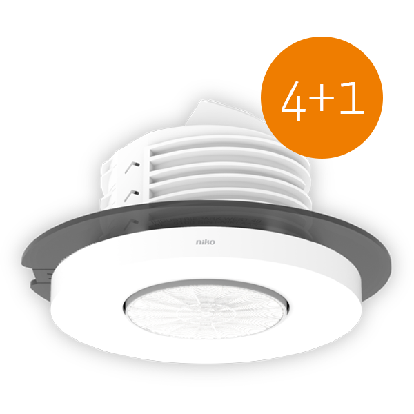 CZUJNIK RUCHU PIR SUFITOWY P/T 360° 2300W 12-13 m BIAŁY  SnapFit, M42MR PAKIET 5 SZTUK - 353-601111-P1 - NIKO