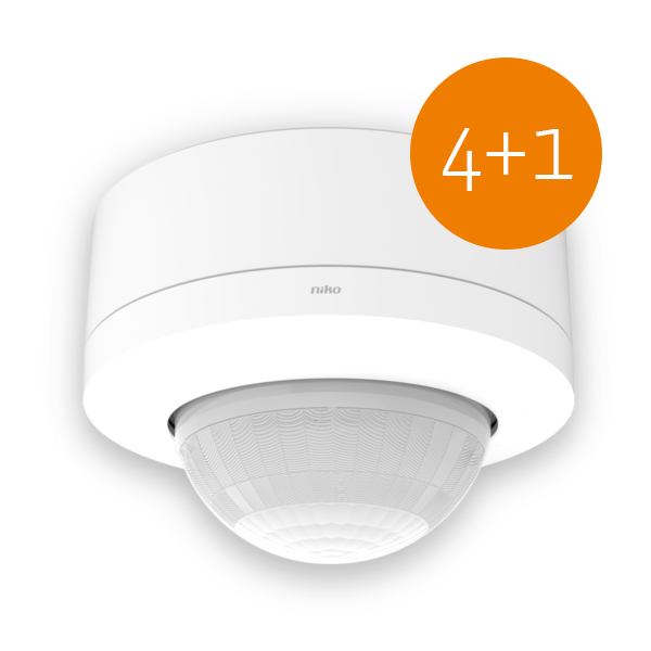 CZUJNIK RUCHU PIR SUFITOWY N/T 360° 2300W 32-37 m IP54 BIAŁY M42LR PAKIET 5 SZTUK - 353-702111-P1 - NIKO