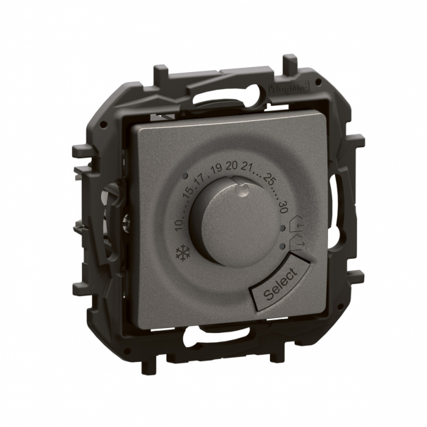 NOWE NILOE - TERMOSTAT ELEKTRONICZNY POKOJOWY STALOWY - NP670MG - LEGRAND
