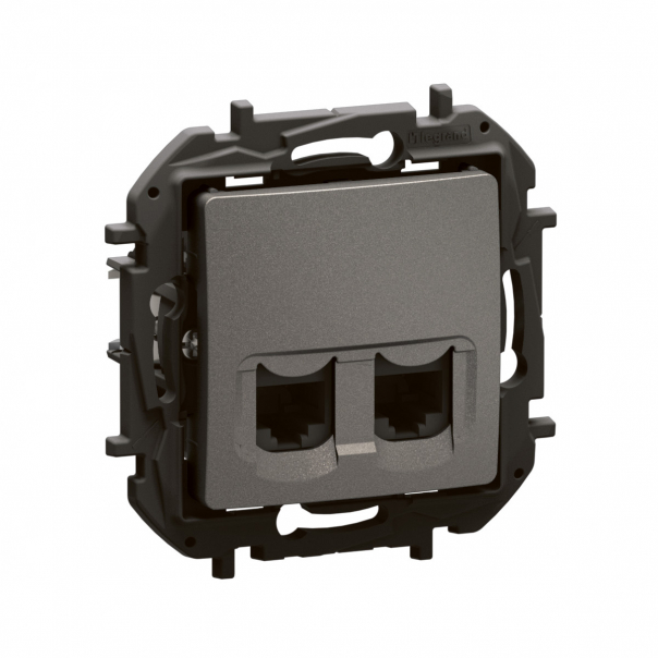 NOWE NILOE - GNIAZDO 2 X RJ45 KAT. 5E UTP STALOWE - NP4331MG - LEGRAND