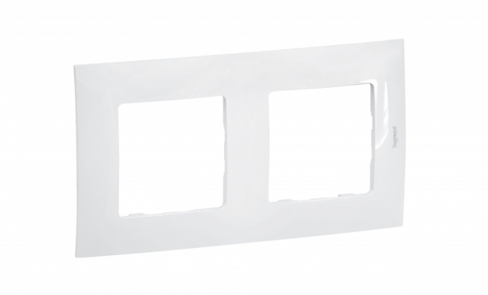 NOWE NILOE - RAMKA PODWÓJNA BIAŁA (WHITE) - NP112WH - LEGRAND