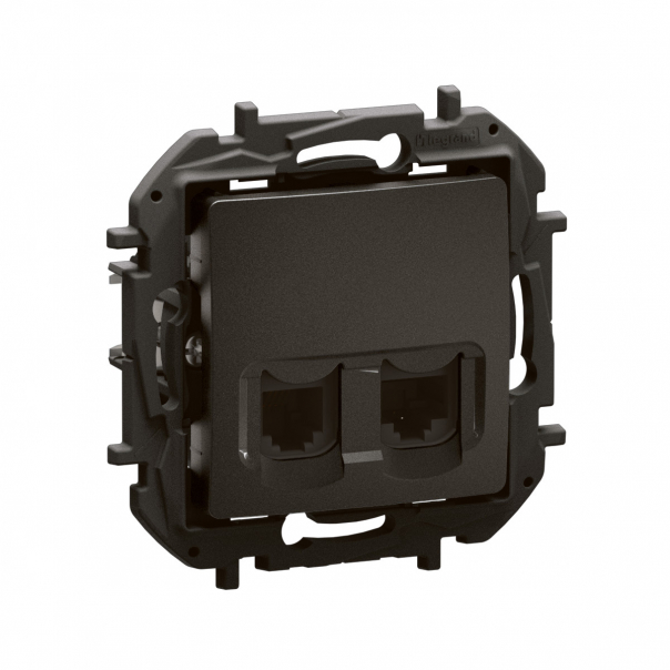 NOWE NILOE - GNIAZDO RJ 11 + RJ 45 KAT. 6 CZARNE - NP492BK - LEGRAND