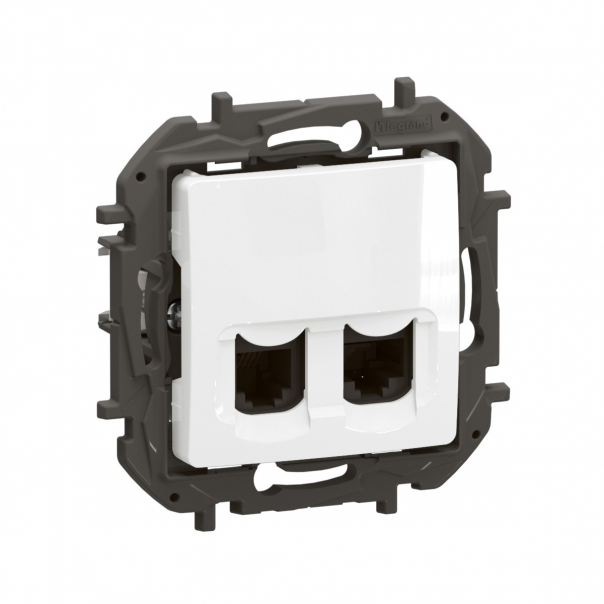 NOWE NILOE - GNIAZDO RJ 11 + RJ 45 KAT. 6 BIAŁE - NP492WH - LEGRAND