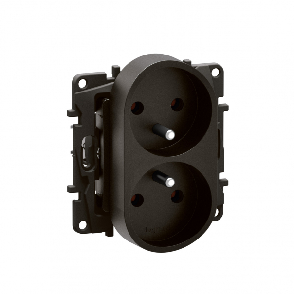 NOWE NILOE - GN. 2X2P+Z ZP, DO RAMEK WIELOKROTNYCH, ZAC. ŚR 16A - 250 V~ CZARNE - NP3112BK - LEGRAND