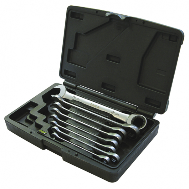 ZESTAW KLUCZY PŁASKO-OCZKOWYCH Z GRZECHOTKĄ 8-19 MM - 110900 - HAUPA