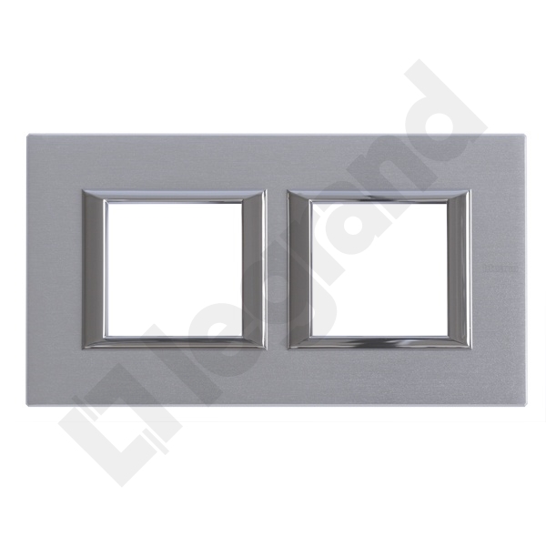 RAMKA PROSTOKĄTNA POZIOMA 2X2 MODUŁY BRUSHED CHROME AXOLUTE - HA4802M2HCR - LEGRAND